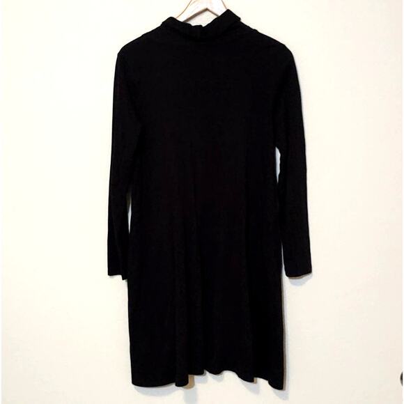 J. Jill pure Jill black cowl neck long sleeve dress cotton tencel - Picture 3 of 6